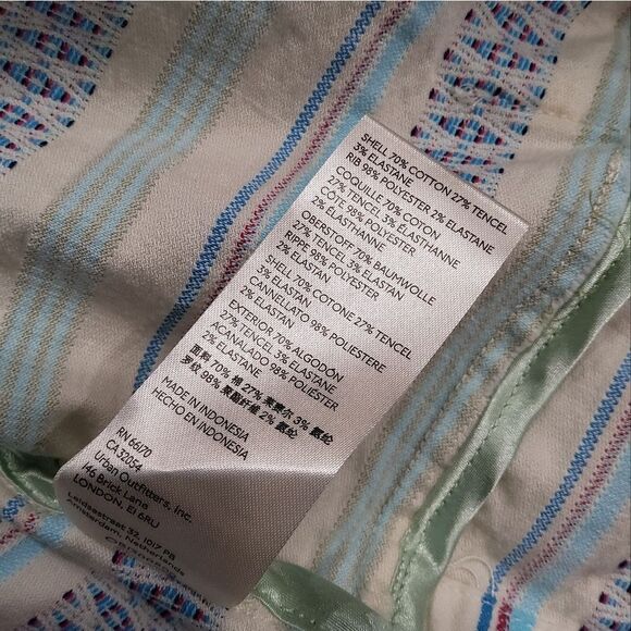 Anthropologie Multi Stripe Cotton Blend Hooded Jacket Size L/XL - Picture 11 of 14